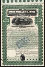 1899 The Chicago and Alton Railroad Company - $1000 Gold Bond