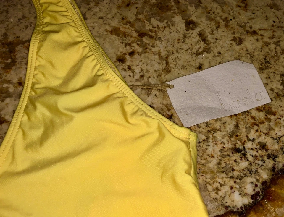 Traje de baño BASTA SURF amarillo brillante corte bajo pierna alto Mio 1 pieza NUEVO para mujer talla L Foto 4 de 4