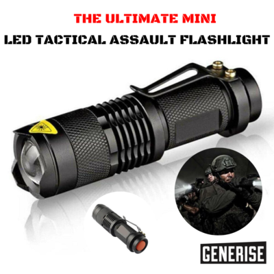 Mini Lampe Torche LED Tactique, Ultra Lumineuse, Puissante, Portable, Neuve