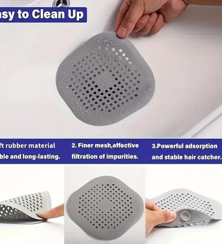 2 Stück Abflusssieb Silikon, Abflusssieb Dusche Haarfänger Badewanne Abflussabde - Bild 6 von 7