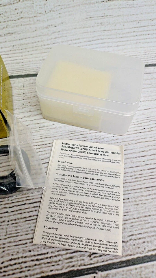 PROMASTER 3706 0.65X Wide-Angle Lens For Camcorder Japan #1498 - Image 3 of 4