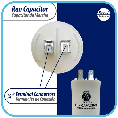 Appli Parts Run Capacitor for electric motors 60 Mfd uF (microfarads) 250VAC Pla - Picture 5 of 8
