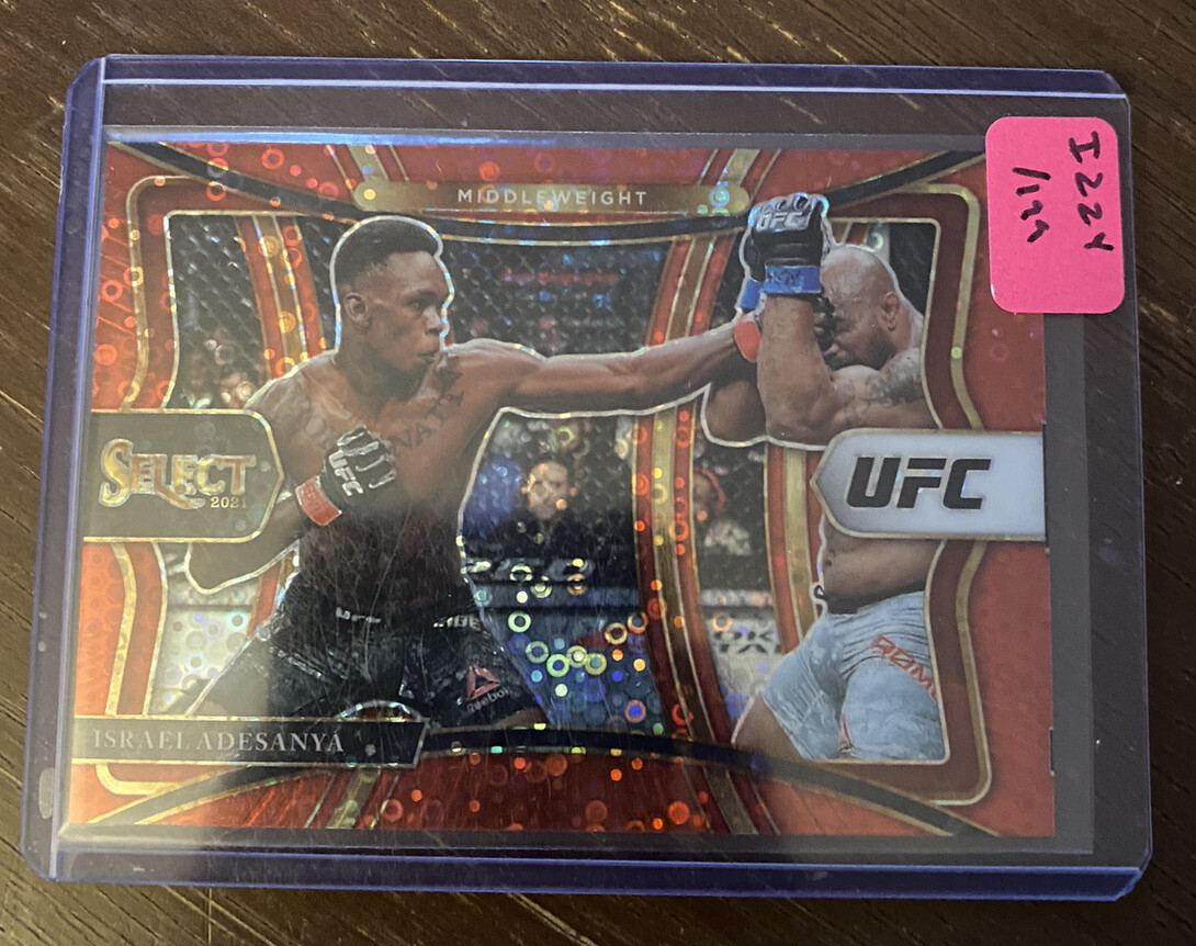 2021 Select UFC Israel Adesanya Red Disco Prizm Premier Level /199 Panini #134