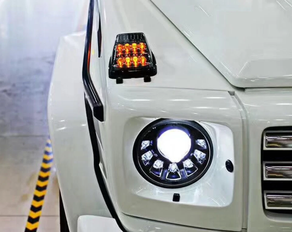 FAROS DRL negros para Mercedes Benz Clase G G G63 G55 G550 W463 2007-2017 Foto 4 de 4