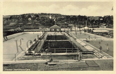 Postcard - DR - outdoor pool Stammheim (Calw) ~ 1935 A. Ehingen? a./ Danube