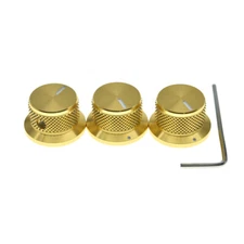 3pcs Metal Pot Knobs 1/4" Top Hat Knobs Bell Knobs for Guitar/Bass/AMPS/Preamps