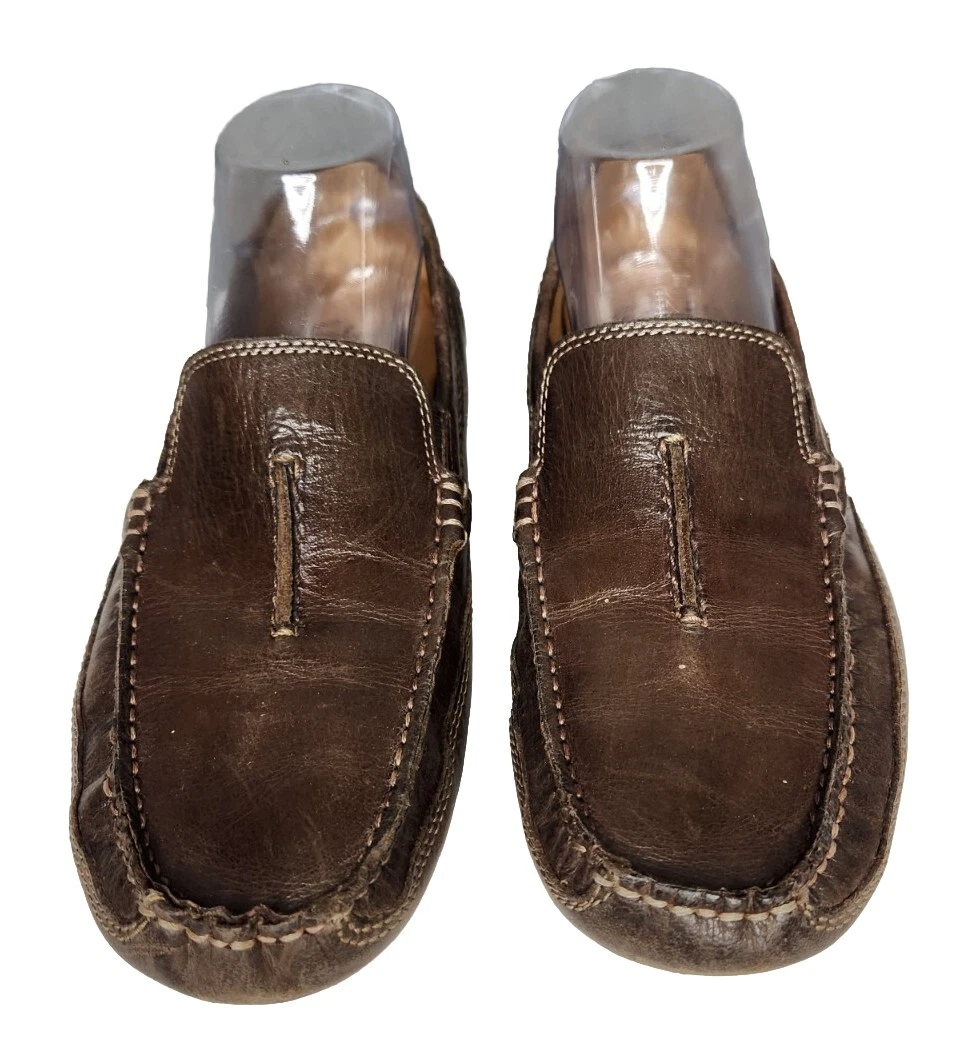 Mocassini slip on Clarks in pelle marroni da uomo 7