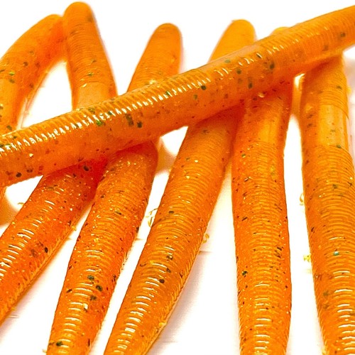 15ct Florescent Orange 5" Senko Style stick bait worm Bass Fishing eBay