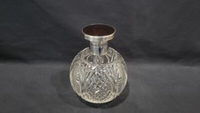Antique 1919 Levi & Salaman sterling silver, faux shell & glass perfume bottle