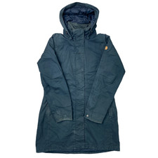 Fjallraven Blue Parka Coat G1000 Hooded Una Jacket Womens Medium