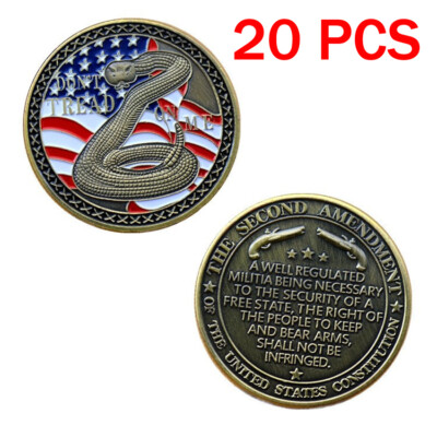 Coin 20PCS Challenge US Constitution The Second 2ND Amendment Don't Tread On Me