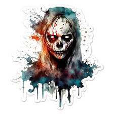 Scary Undead Zombie, Vinyl Decal Sticker, Indoor Outdoor, 3 Sizes, 11906