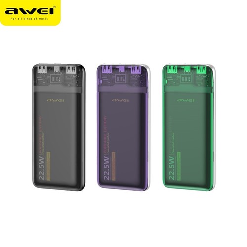 Powerbank 22.5W 10000mAh Fast-Charging USB A, Type C with Handy Lanyard Purple - 第 3/6 張圖片