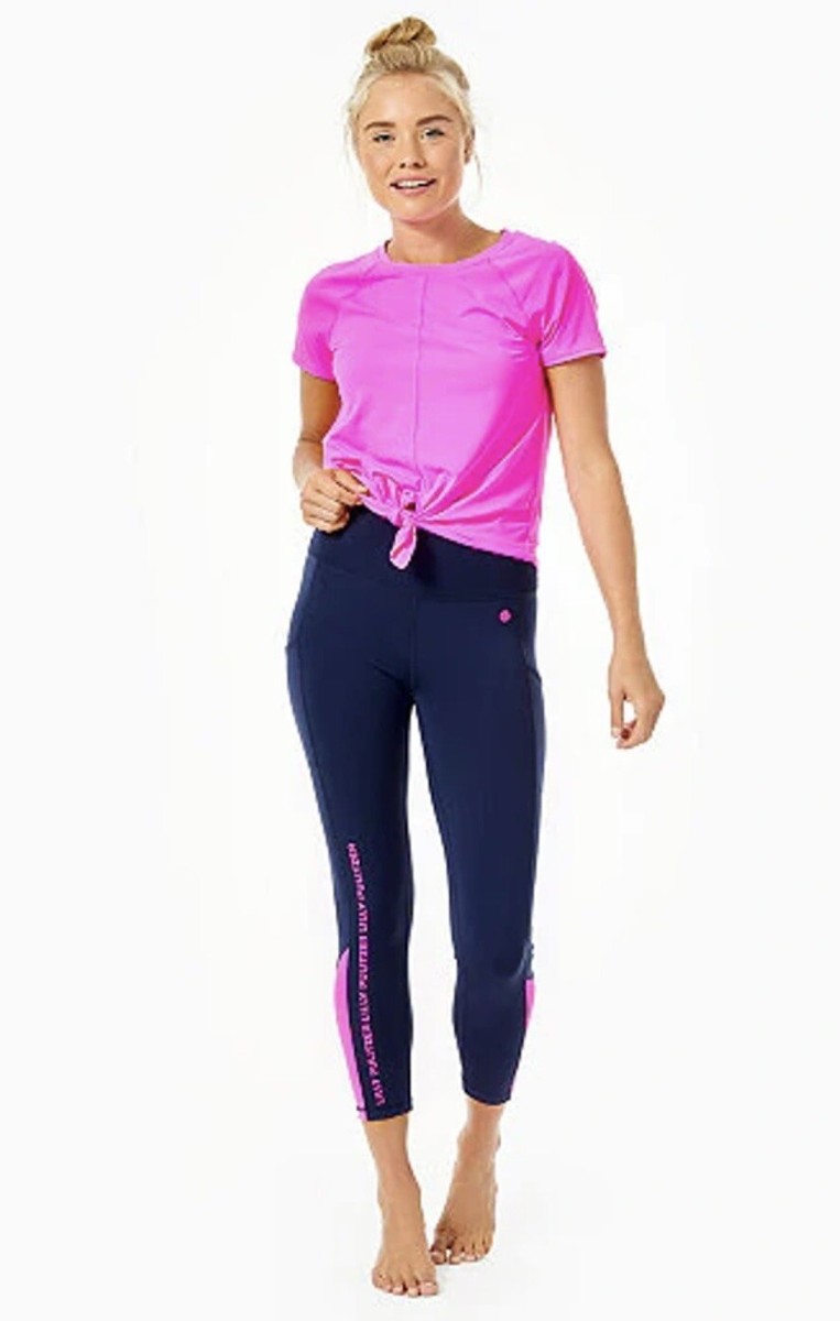 LILLY PULITZER LUXLETIC WEEKENDER **SIZE XS** NAVY BLUE PINK 24