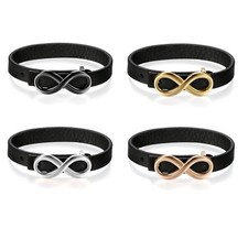 Brazalete Brazalete Brazalete Ajustable Cinturón de Cuero Amor Infinito Amor Amistad con Dije para Hombres