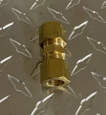 B-C2403-06-06  Compression Tube Fitting, Union, 3/8" x 3/8" Tube OD (Brass)