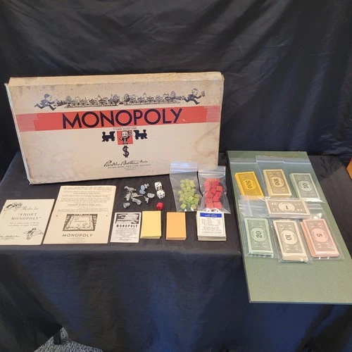 Vintage 1935 1946 Monoply No. 9 Parker Brothers Wood House & Hotels **Complete**