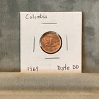 Colombia 1 Centavo (Error) Coin 1969 Date Double Die Variety RD Color  — photo 1