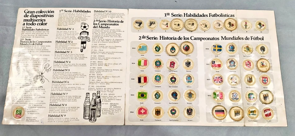 Vintage RARE 1976 FIFA WORLD CUP HISTORY album coca cola caps Argentina complete - Image 2 of 4