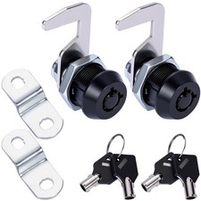2 Pack Toolbox Lock Tubular Cam Replacement Lock Hook Cam Keyed Alike 5/8 Inch