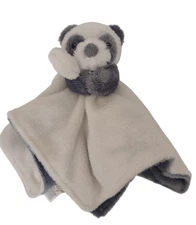 Carters Gray Panda Bear Security Blanket Plush White Thick Nunu Lovey