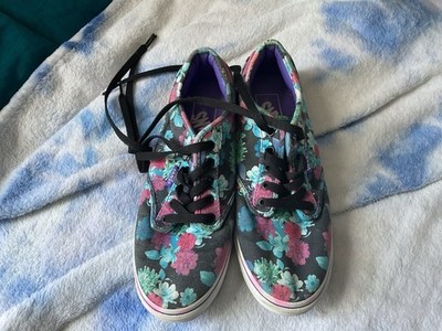 Vans Floral Blue Womens Size 7 Shoes Sneakers