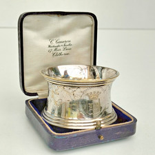 A Vintage Napkin Ring French Christofle Silver Plated  Engraved - 1950's