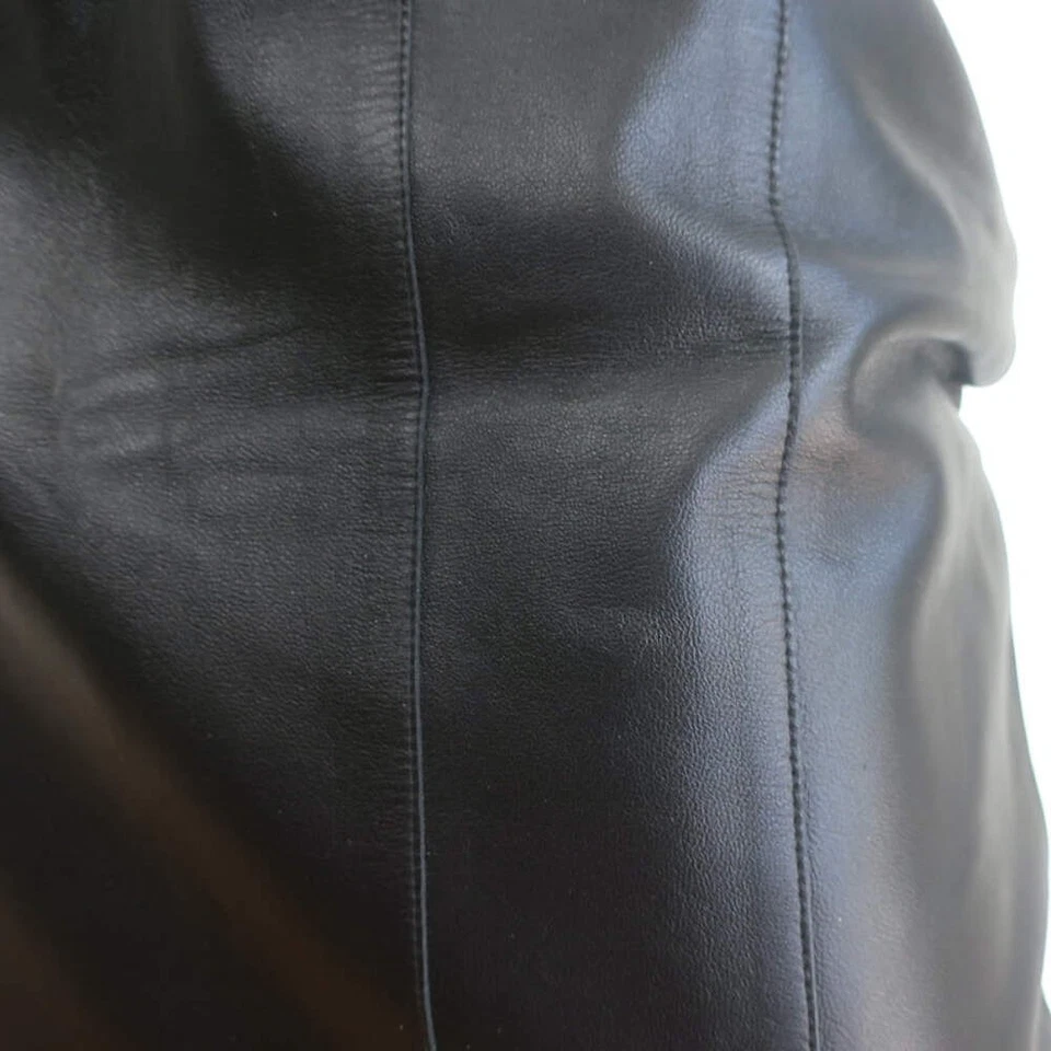 Falda lápiz de cuero plisado Akris negra talla US 8 Foto 4 de 4