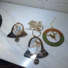 Lot Of 4 Vintage Metal Christmas Ornaments