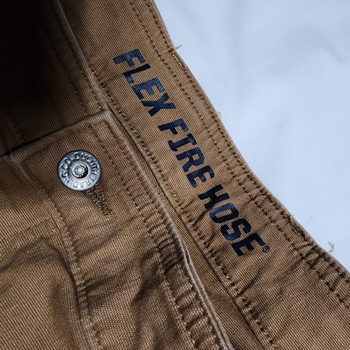 Duluth Trading Pantaloni da falegname Uomo 50x32 Flex Fire Hose Marrone Resistente Cargo - Foto 7 di 11