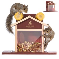 Squirrel Feeder for Outside Cedar, Wall Tree Mount