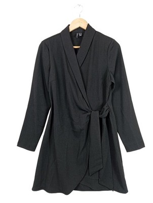VERO MODA Wickelkleid Damen Kleid Gr. DE 38 schwarz Casual-Look