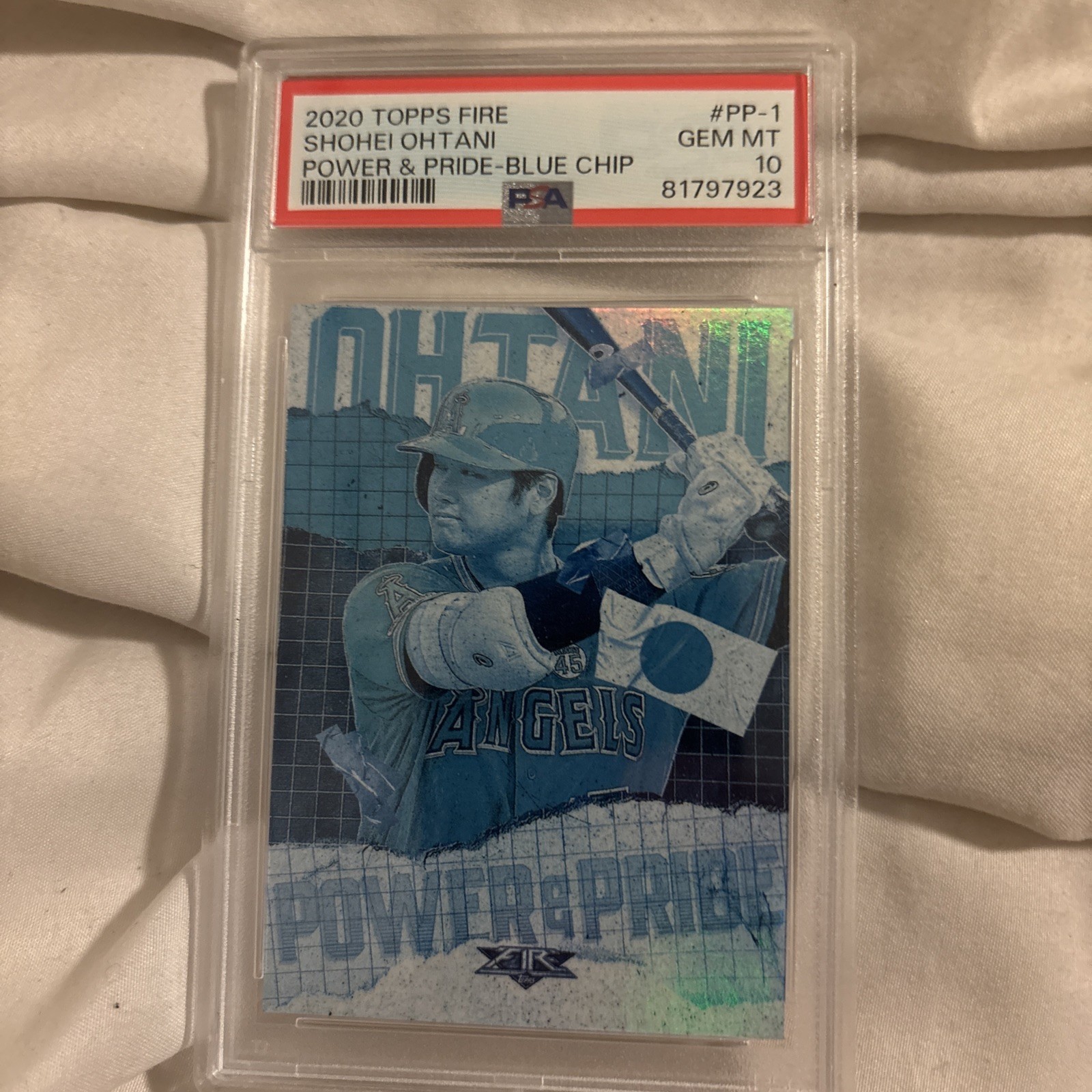 Psa 10 2020 Topps Fire Shohei Ohtani Power & Pride Blue Chip 