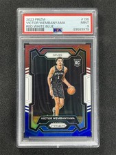 2023-24 Panini Prizm Victor Wembanyama #136 Red White Blue RC Rookie PSA 9 MINT
