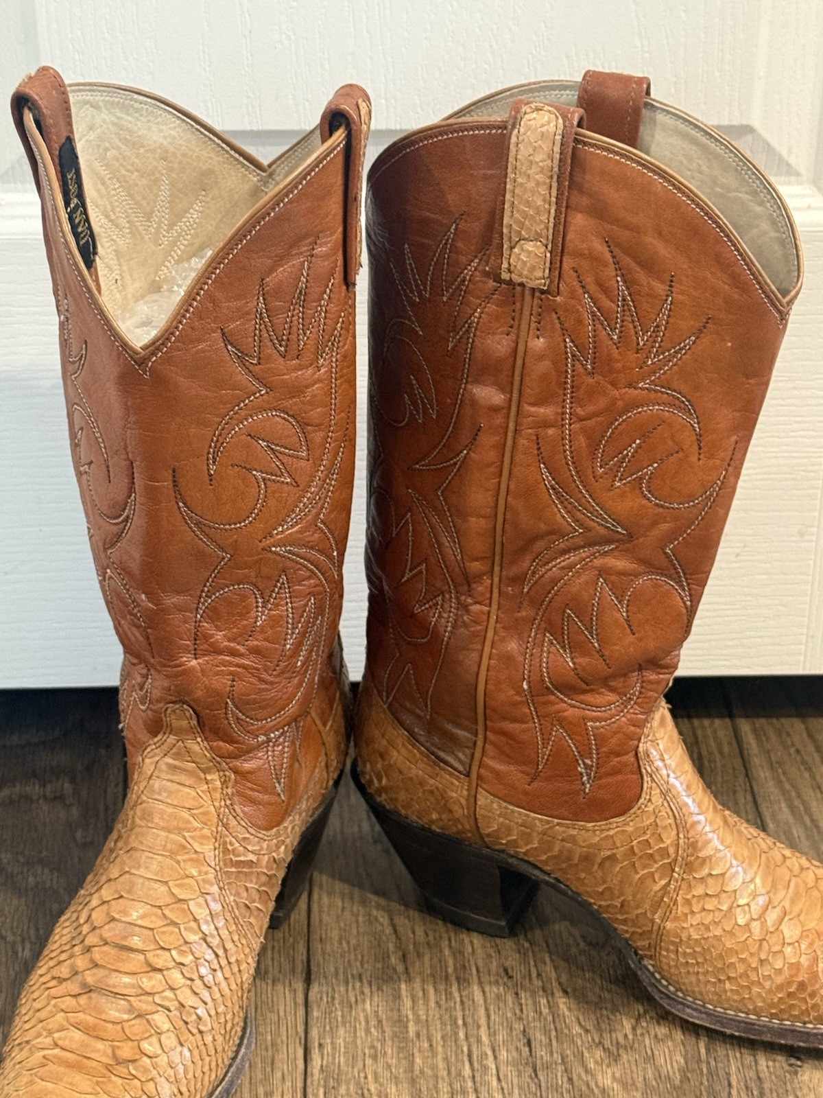 Dan Post Python Snakeskin Western Boots Womens 8 … - image 3