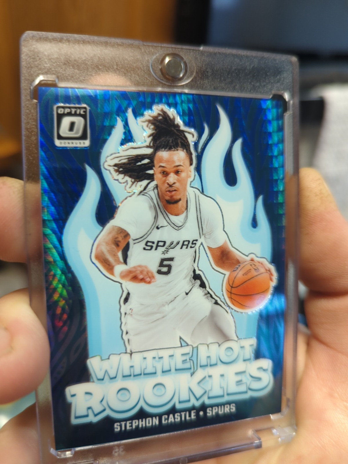 2024-25 Panini Optic White Hot Rookies Stephon Castle Blue Hyper /175 RC