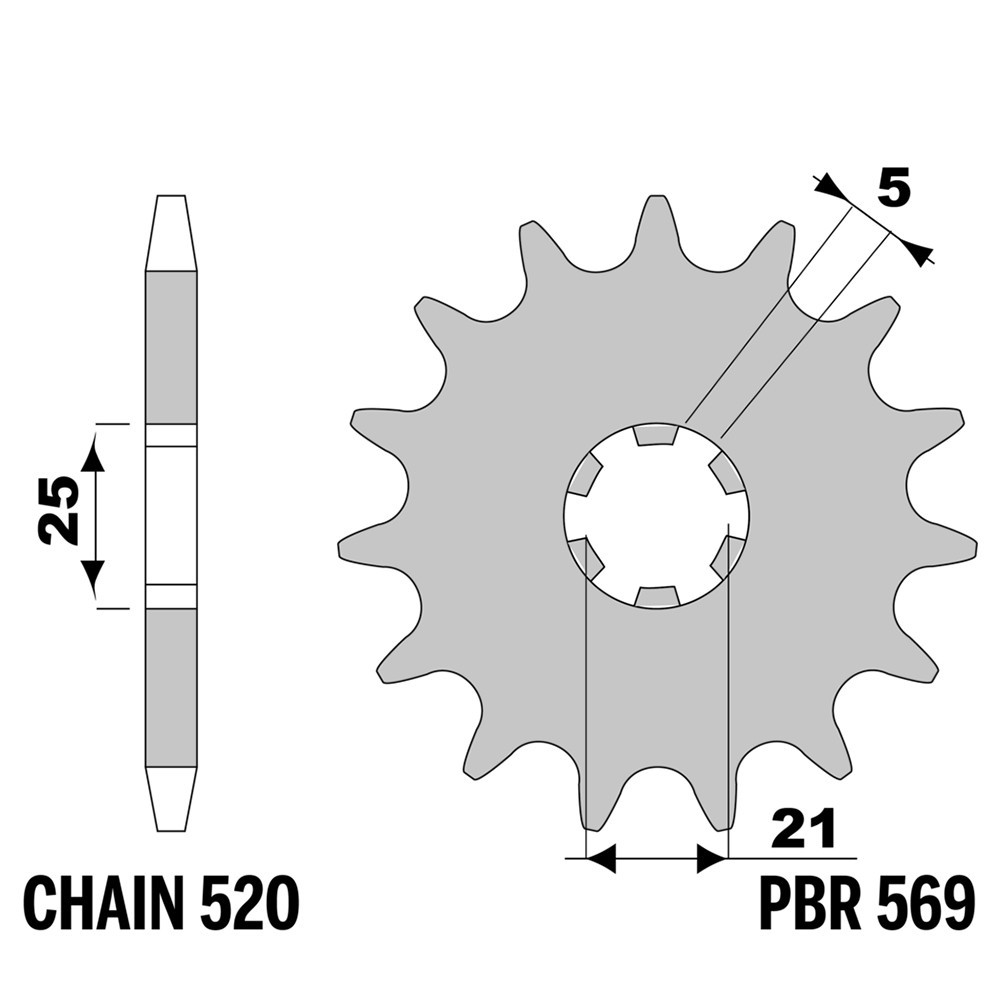 Pignon 17 dents YAMAHA RD-LC YPVS 350 PBR pas 520 pour transmission fluide