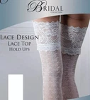 Sexy Bridal Lace Design Hold Ups With Deep Lace top  Silicone band Ivory & white