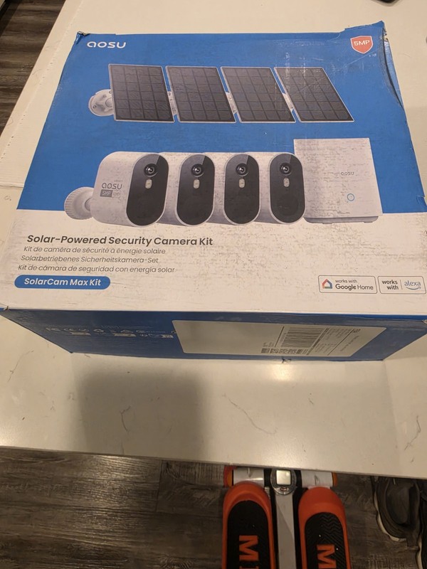 AOSU 5MP Solar Security Cameras Wireless Outdoor, 4 Solar Camera for Home