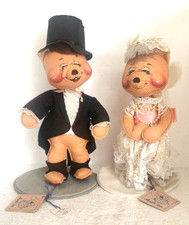 Vtg 1991 Annalee Dolls 12" Mouse Bride 2324  Groom 2326 w/Tags Hard to Find