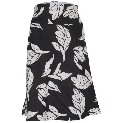 H&M, Rock, Größe: 40, Schwarz/Weiß, Leinen/Polyester, Blumen, Damen #erR
