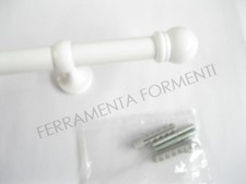 bastone per tenda con supporti e finali BIANCO, tubo cm 100 150 200 400