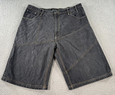 Sean John Jean Shorts Men's 36 Gray Denim Jorts Baggy Hip Hop Y2k 12" Inseam