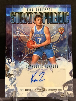 #ad 2025 Topps Chrome Kon Knueppel Stratospheric Rookie Auto RC Charlotte SMR KK $314.99