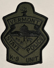 Vermont State Police K9 Unit Subdued Shoulder Patch Unused