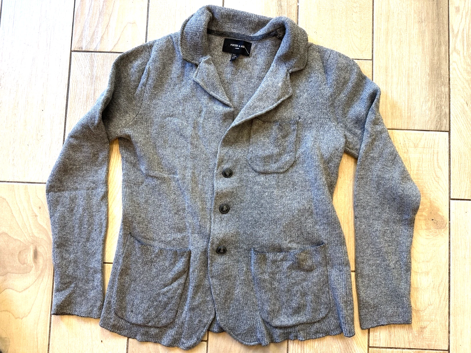 Porter & Ash London Cardigan Wool Blend Sweater 3 Button Mens Medium