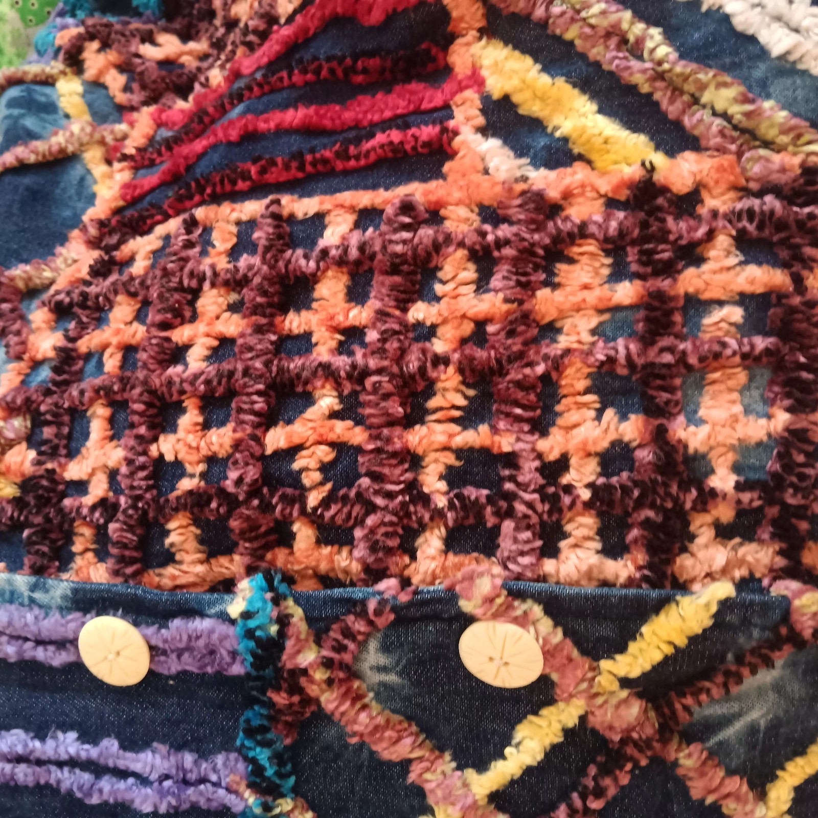 Vintage Chenille Patchwork  Boho Jacket Women’s  … - image 18