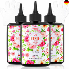 300g UV Resin UV Kleber Transparent Epoxidharz vorgemischt + Handschuhe DIY