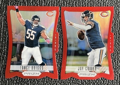  JAY CUTLER & LANCE BRIGGS 2012 PRIZM DIE-CUT RED REFRACTOR! SSP! BEARS!