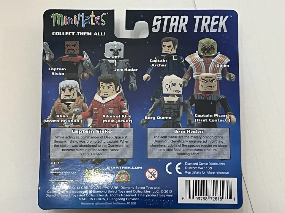 MINIMATES STAR TREK LEGACY 完整套装 KIRK KHAN PICARD BORG SISKO ARCHER DOLIM — 第 2/4 张图片